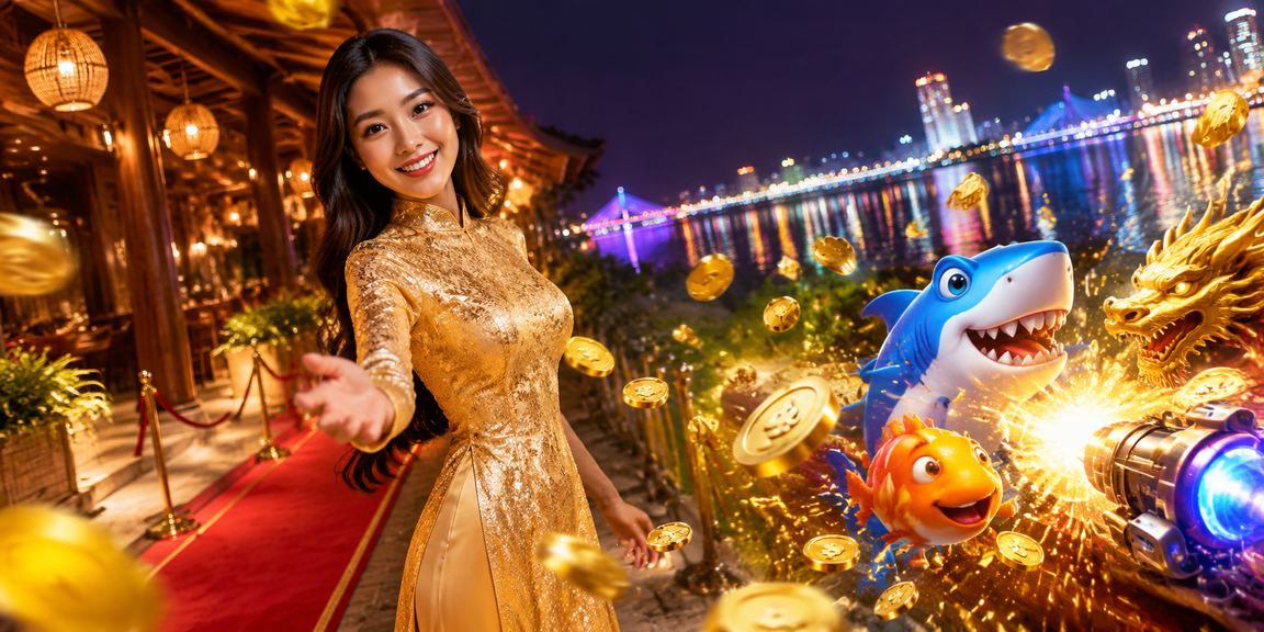 Người chơi trải nghiệm game bắn cá trực tuyến trong không gian văn hóa áo dài Đà Nẵng